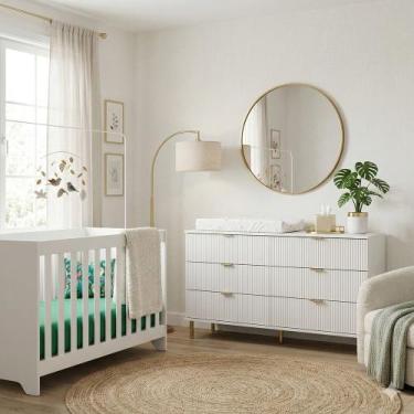 Imagem de Berço multifuncional 3x1+ Cômoda Ditália BBI-51 DM-240, Branco