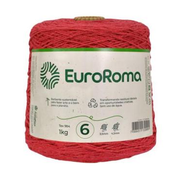 Imagem de Barbante Têxtil Nº6 Cores EuroRoma 1kg 1016m - Unidade -, Vermelho
