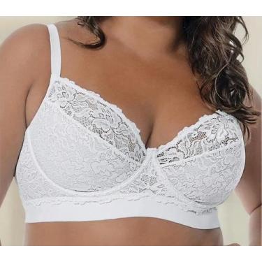 Imagem de Sutiã Plus Sustentação Renda Com Aro Antinea Demillus 064021, Branco, 