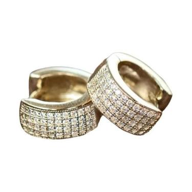 Imagem de Brincos De Argola Pequenos Em Zircônia Branca Brilhante Unissex, Joias