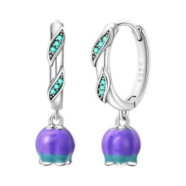 Imagem de Brincos De Prata Esterlina 925 Com Estrelas Rosa E Conchas Florais Par