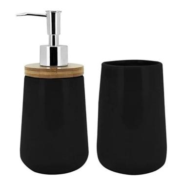 Imagem de Conjunto Para Banheiro Bambu Black - 2 Peças - Mimo Style