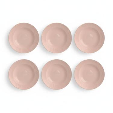 Imagem de Kit 06 Prato Fundo Sopa Linha Relevo Dunas Germer Porcelanas