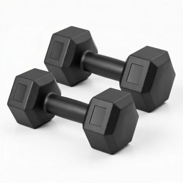 Imagem de Par De Halteres Peso Dumbell Sextavado Bonafit 9kg Preto