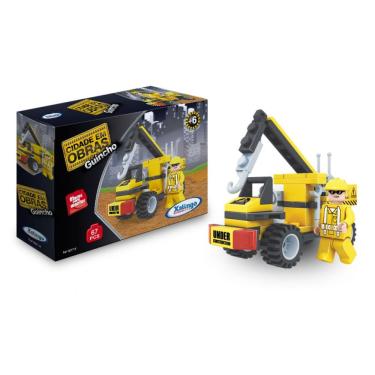 Imagem de Blocos De Montar Cidade Em Obras Guincho 67 Peças