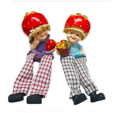 Imagem de Bonecos da Fartura do Morango Perna Mole Tecido Resina 17cm - Flash