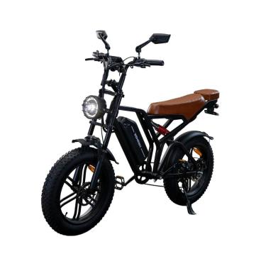 Imagem de Bicicleta Elétrica 500W Fat Wx-19 Bateria de Lítio Removível E-bike Wehawk 48V 15Ah Marrom