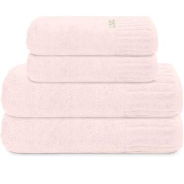 Imagem de Kit Jogo De Toalhas Camesa 4 Peças Banhão e Rosto Velour 100% Algodão 