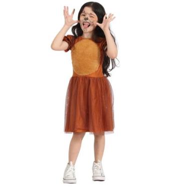 Imagem de Fantasia Infantil Leoa Luxo Vestido com Gorro - Quimera Kids, 6