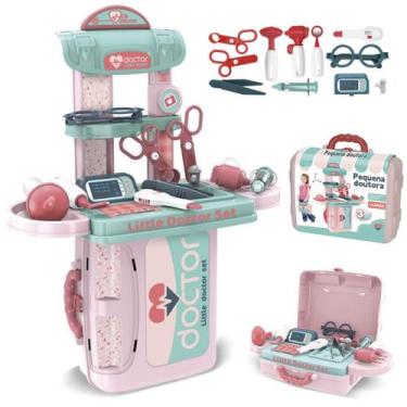 Imagem de Kit Médico Enfermeira Infantil Maleta Doutor 3 em 1 Brinquedo Educativ