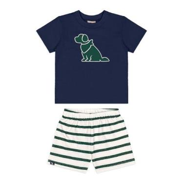 Imagem de Conjunto Bebê Camiseta Bermuda Quimby, Azul