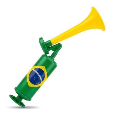 Imagem de Corneta Buzina De Ar Brasil Muvuka Verde E Amarelo Para Copa Do Mundo 