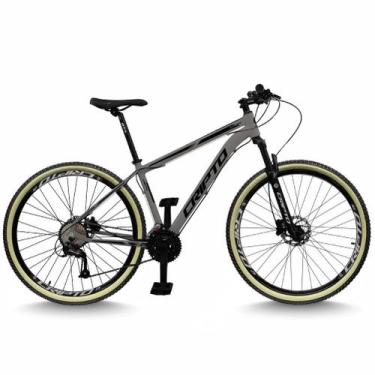 Imagem de Bicicleta Aro 29 Cripto 24 Marchas Freios Disco e Suspensão Pneu Bege,
