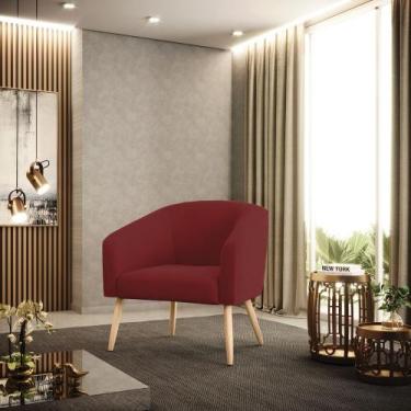 Imagem de Poltrona Sala Decorativa Stella Pé Palito Natural Veludo Marsala D03 -
