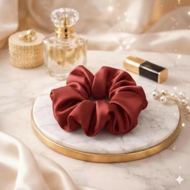 Imagem de Kit 30 Xuxinhas de Cetim com Costura Embutida Scrunchies Frufru Rabicó