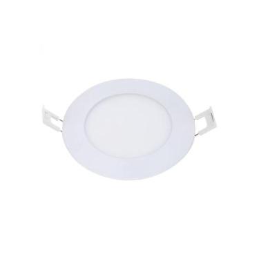 Imagem de Painel Luminária Alumínio Redondo De Embutir 6w 3000K Luz Amarela Avan