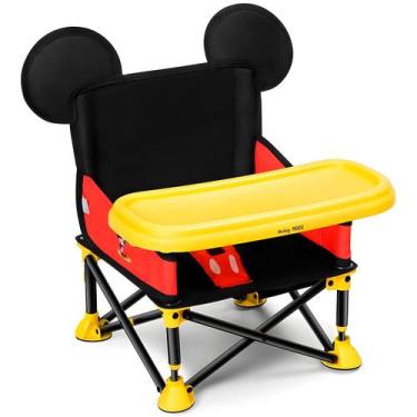 Imagem de Cadeira De Alimentação Dobrável Altura Ajustável Infantil Mickey Mouse