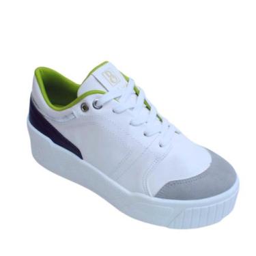 Imagem de Tênis Sneaker Feminino Casual Confort Estilo Bebecê 2122217, Branco to