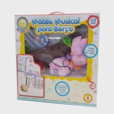 Imagem de Móbile em Pelúcia Giratório Musical De Bebê Coruja Rosa - kitstar