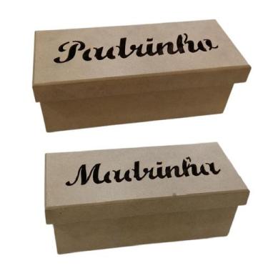 Imagem de CAIXA PARA VINHO PADRINHO ou MADRINHA 22X9X8 CM MDF CRU -caixa com 10 