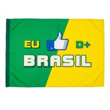 Imagem de 3UN Bandeira Brasil Eu Curto 50x70 Copa 2026 Tecido - Sr. Preço