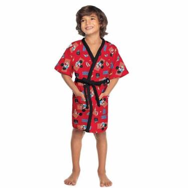 Imagem de Roupão Aveludado Infantil Estampado Mickey Lepper, M