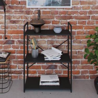 Imagem de Estante com 3 Prateleiras 84x60x33cm Yon Preto - Metalig