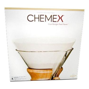 Imagem de Filtro Circular Branco Pré-Dobrado  Chemex Com 100 Unidades