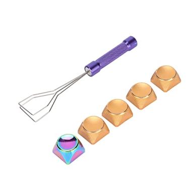 Imagem de Heayzoki 5 teclas XDA, teclas de teclado mecânico XDA com revestimento de cores, belas texturas decorativas, teclas XDA de metal de toque especial (ouro)