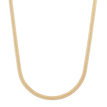 Imagem de Colar Feminino Fita Dourada 50 Cm Banhado Ouro 18k