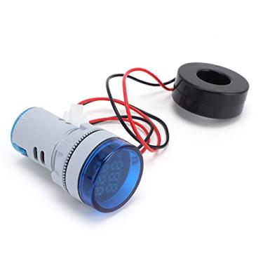Imagem de Luz Indicadora de Sinal, Indicador de Sinal de Corrente Universal Alto Brilho 0~99,9A Rodada Digital para Componentes de Controle Industrial para Sinal de Corrente(azul)