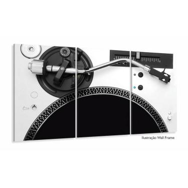 Imagem de Quadro Decorativo Toca Disco 3 Peças 120x60 Cm Em Tecido