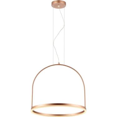 Imagem de Pendente Grande Redondo em Alumínio e Led Cage Avant Cobre