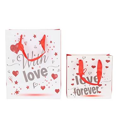Imagem de 2 peças de bolsa de presente,bolsa de presente vermelha para namorados, sortidão, para casamentos, aniversários, noivados, dia dos namorados (pequeno: 5,7 grande: 23 cm)