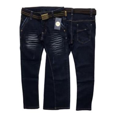 Imagem de Calça Jeans Juvenil Masculina Slim Com Elastano 10 12 14 E 16 Anos - C