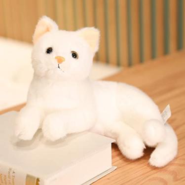 Imagem de Ark Art 1 Peça 30cm Branco Gato de Pelúcia de Pelúcia Travesseiros Macios de Pelúcia Adorável Boneca de Pelúcia Presente para Meninas