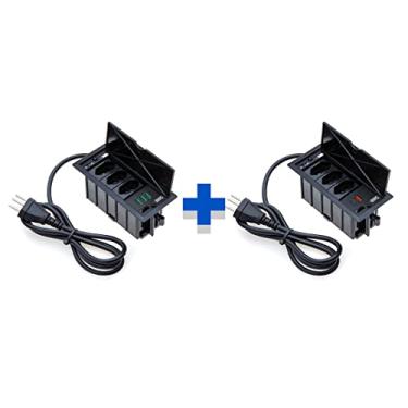 Imagem de Kit 2 Caixas De Tomadas 4 Blocos 3 Tom 20A 2 e 3 USB 1 TipoC COR:PRETO