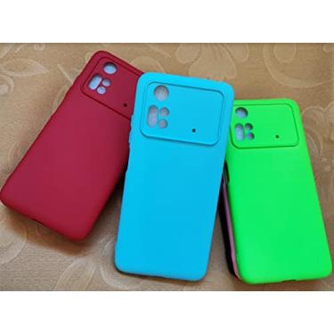 Imagem de Capa Case Capinha Anti Impacto Aveludada Premium+ Pelicula De Vidro Temperado Full Glue 9d Xiaomi Poco M4 pro 4g (AZUL CLARO)