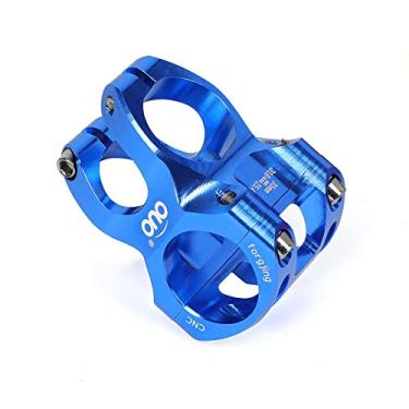Imagem de Hastes de guidão de bicicleta 35 mm liga de alumínio CNC ultraleve oco guidão curto elevador para a maioria das bicicletas, bicicleta de estrada, MTB, BMX, Fixie Gear, ciclismo (azul)