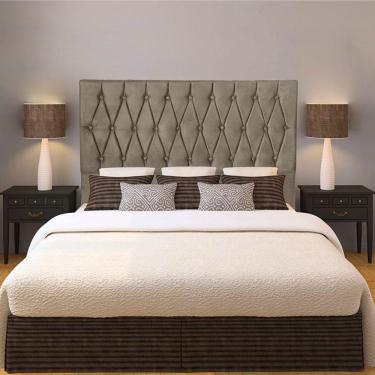 Imagem de Cabeceira Casal 1,40M Paris Suede Bege