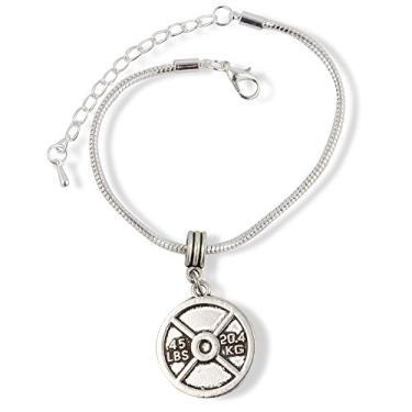 Imagem de 20 kg 20 kg Pulseira pingente de corrente de cobra peso haltere barra