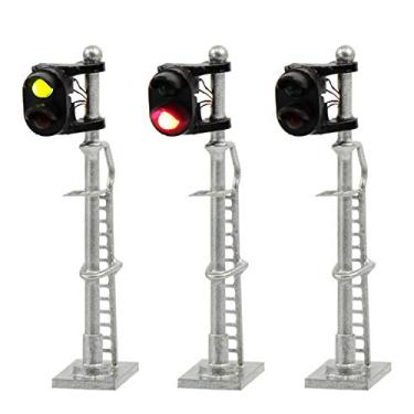 Imagem de JTD1503GR 3PCS Model Railroad Train Signals 2-Lights Block Signal N Scale 12V Green-Red Traffic Lights for Train Layout New