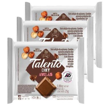 Imagem de Chocolate Garoto Talento Diet Avelã Para Dietas Com Ingestão Controlad