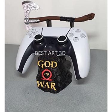 Imagem de Kit Suporte de Headset Headphone Gamer + Suporte para Controle PS5 - God of War COR:SUP PRETO + SUP CONTROLE PRETO