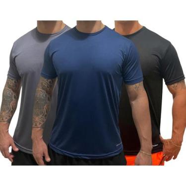 Imagem de Kit 3 Camisetas  Dry Fit Lisa  Masculina  Esporte    Casual  Caimento