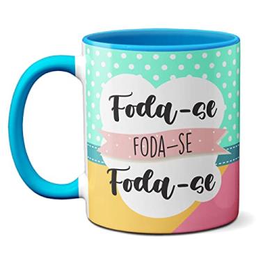 Imagem de Caneca Fofa Lhama Meditação Foda-se Foda-se Foda-se (Azul)