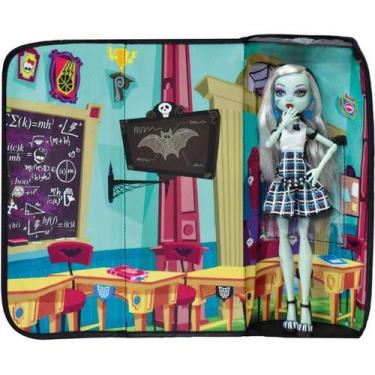 Boneca Monster High Frankie Stein Mechas Azuis Preto Cachorro de