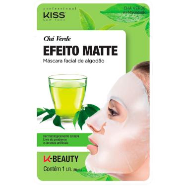 Imagem de Máscara Facial de Algodão Kiss NY Chá Verde Efeito Matte com 1 unidade 1 Unidade