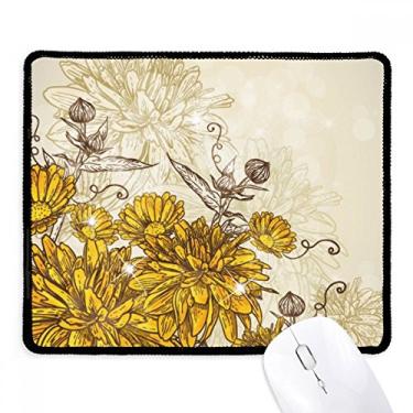 Imagem de Mousepad de flor de crisântemo amarelo, tapete de borracha para jogos