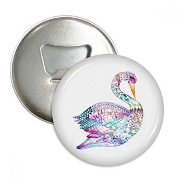 Imagem de Abridor de garrafa colorido de pássaro em aquarela, emblema multifuncional